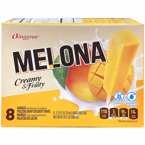 Melona Frozen Dairy Dessert Bars, Mango
