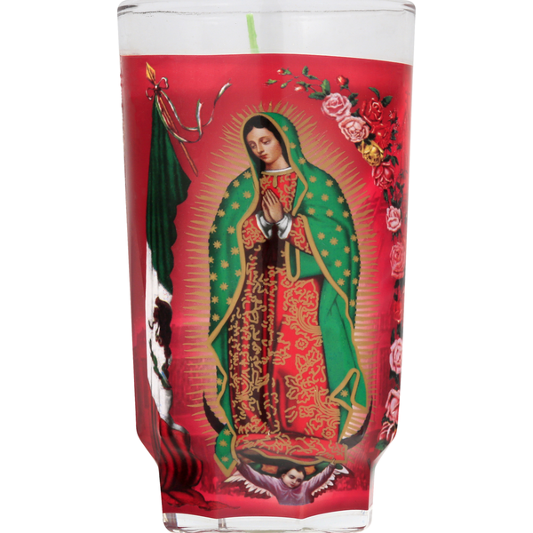 Veladora Cristal Candle, Our Lady of Guadalupe Same-Day Delivery