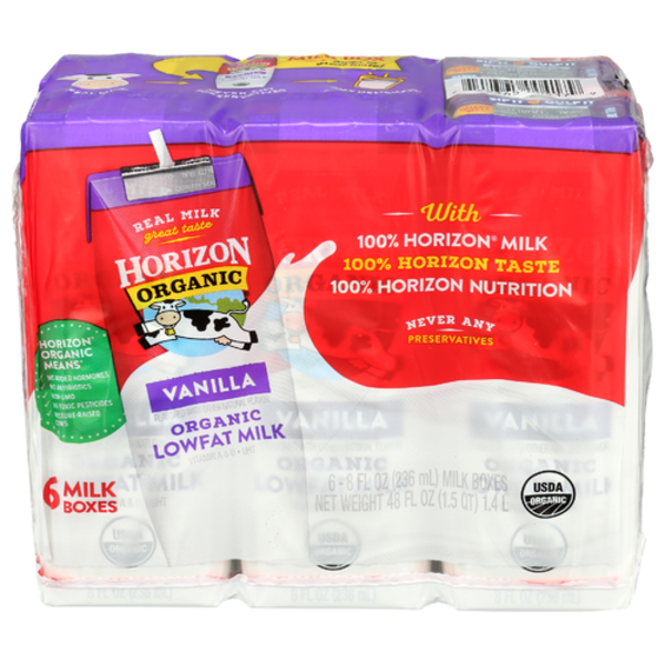 Horizon Organic Vanilla Lowfat Milk 6 Pack