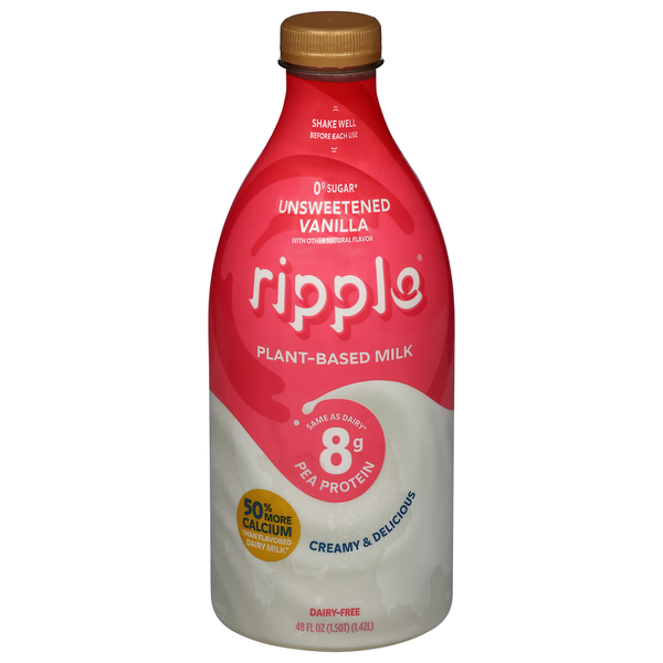 Ripple Dairy-Free Plant-Based Unsweetened Vanilla Milk Same-Day