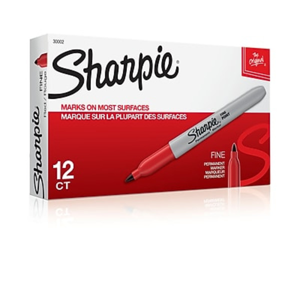 Sharpie 30002 Red Fine Point Permanent Marker