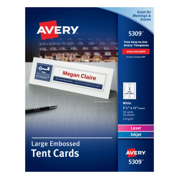 Avery 3.5" X 11" Laser Ink Jet Tent Cards