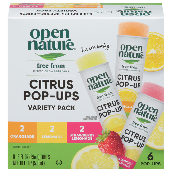 Open Nature Citrus Pop-Ups, Orangeade/Lemonade/Strawberry Lemonade, Variety Pack