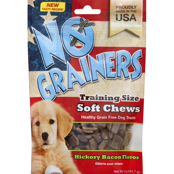 No Grainers Dog Treats, Soft Chews, Hickory Bacon Flavor, Training