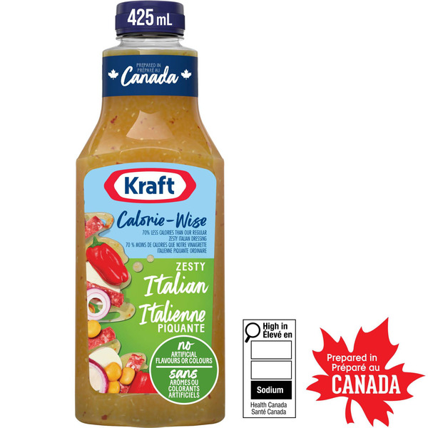 kraft italian dressing Calorie-Wise Zesty Salad Same-Day Delivery vendor_Lip service Create craveable salads and Color:GRN Charming Edge Backless Denim Nutrition