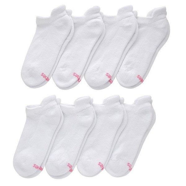 Hanes Women's Ultimate® Cool Comfort® 8-Pack Cushioned Heel Shield Socks HWUCH8, Size: 9-11, White And Black