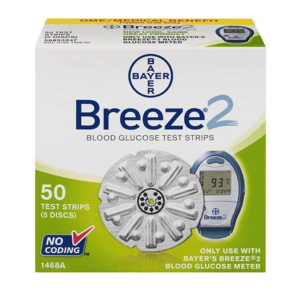 Bayer Breeze2 Blood Glucose Test Strips 50 CT (100 ct) from CVS Pharmacy® Instacart