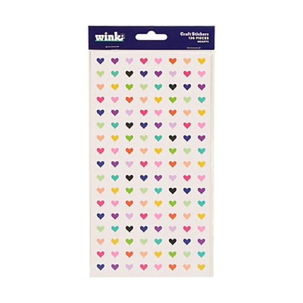 me & my BIG ideas Assorted Colors Heart Stickers, 136 Stickers