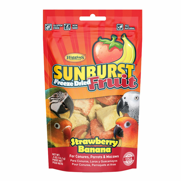 Higgins Premium Pet Foods Strawberry Banana Freeze Dried Fruit For Conures Parrots & Macaws
