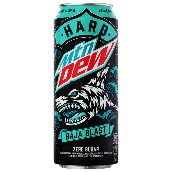 Mountain Dew Malt Beverage, Zero Sugar, Hard, Baja Blast Same-Day