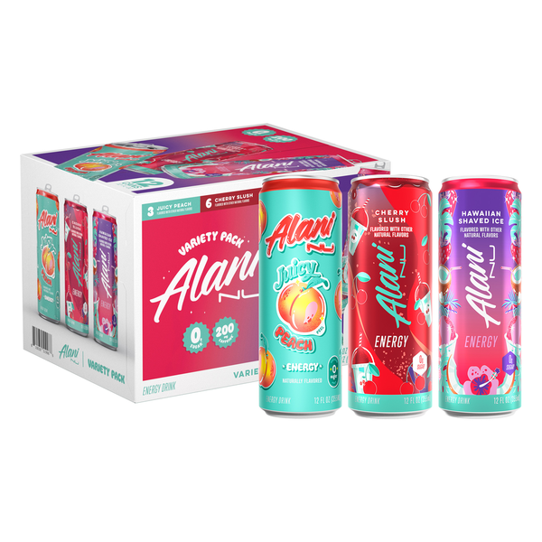 Alani Nu Variety Pack 12pk (Cherry Slush, Juicy Peach, Hawaiian