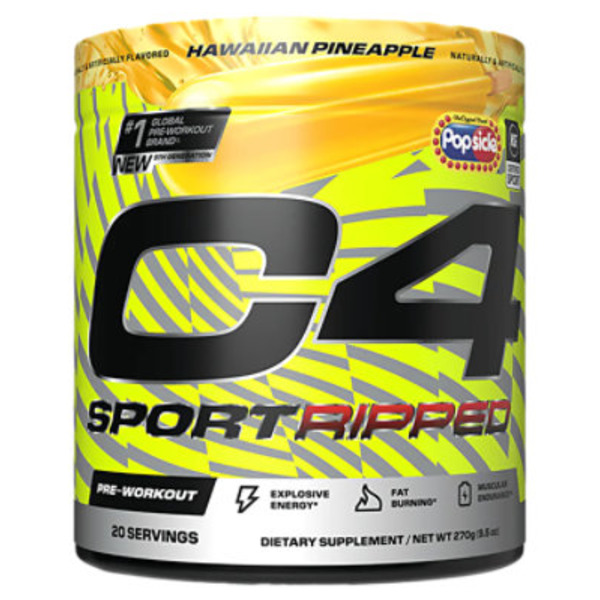 C4 Energy C4 Sport Ripped, Pre Workout, Hawaiian Pineapple Popsicle, Energy, Pump, Endurance
