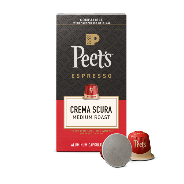 Peet's Coffee Espresso Capsules, Crema Scura Intensity 9