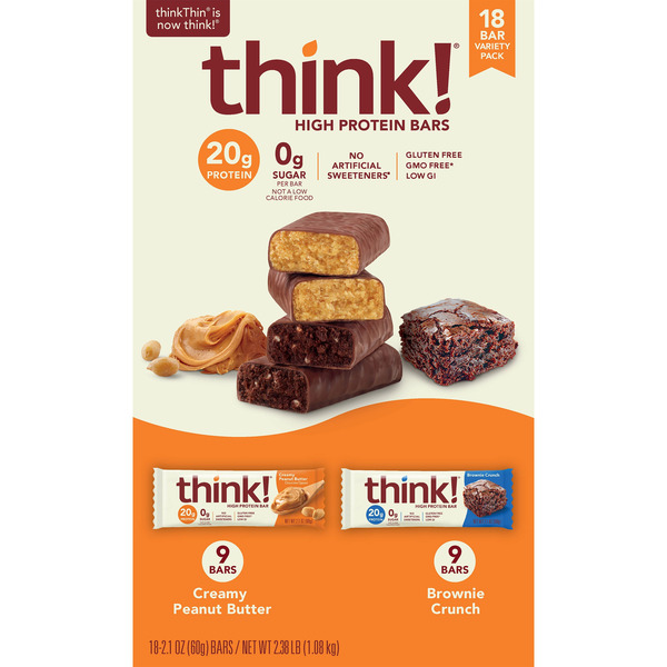 Brownie & Peanut Butter Variety Pack Bars, 18 ct