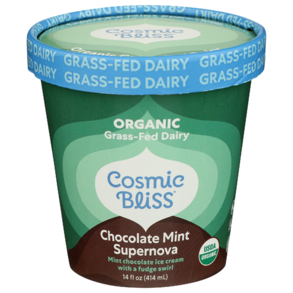 Cosmic Bliss Organic Chocolate Mint Supernova Grass-Fed Dairy Ice Cream