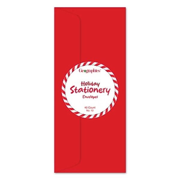 GE ographics Holiday Stationery Envelopes, No. 10 - Red