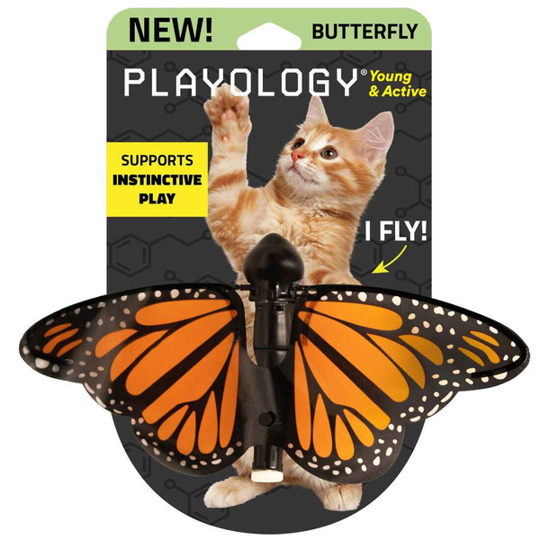 Playology Butterfly Cat Toy - Orange