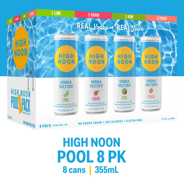 High Noon Pool Pack Vodka Hard Seltzer Variety 8 Pack Same-Day Delivery |  Binny's Beverage Depot