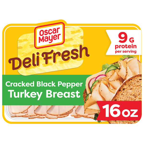 Oscar Mayer Deli Fresh Cracked Black Pepper Turkey Breast Sliced Sandwich Lunch Meat