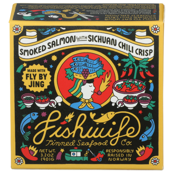 Fishwife Tinned Seafood Co. Smoked Salmon With Fly By Jing Sichuan Chili Crisp