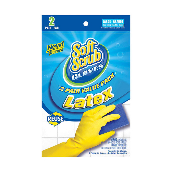 Soft Scrub Reusable Latex Gloves, Large