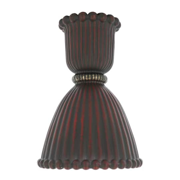 Ashland Fluted Taper Candle Holder - Dark Red