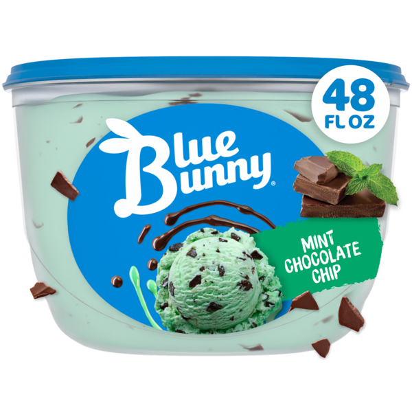 mint choco Blue Bunny Premium Mint Chocolate Chip Frozen Dessert, 48 fl oz