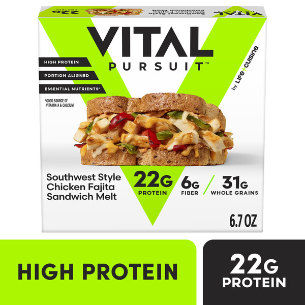 green vital glp 1 Vital Pursuit Southwest Style Chicken Fajita Sandwich Melt High Protein  Glp-1 Frozen Meal
