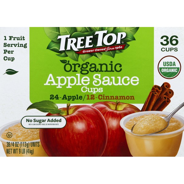 Tree Top Organic No Sugar Added Apple/Cinnamon Variety Pack Apple Sauce