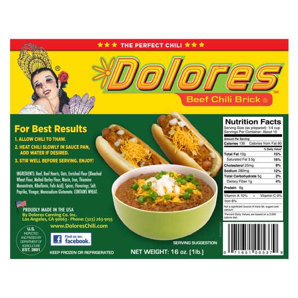 Dolores Chili Brick, Beef