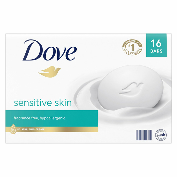 Dove Moisturizing Beauty Bar Soap Sensitive Skin, 3.75 oz, 16 Bars Same ...
