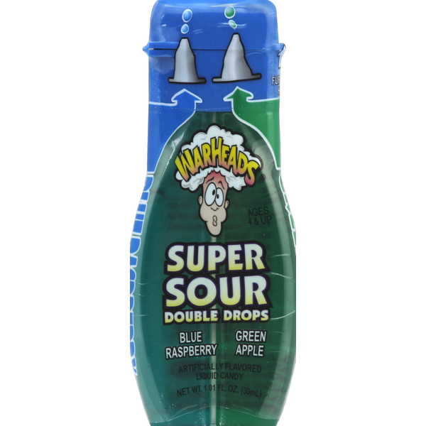 WARHEADS Super Sour Double Drops Blue Raspberry & Green Apple