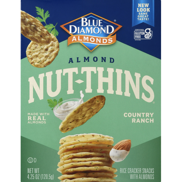 Blue Diamond Rice Crackers Snacks, with Almonds, Country Ranch (4.25 oz) from Sprouts Farmers