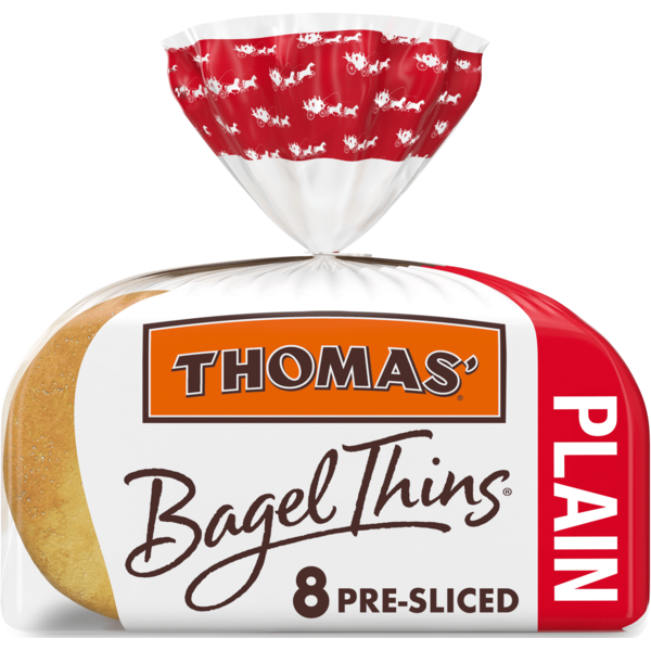 Thomas’ 8 ct, Plain, Bagel Thins, Bagels, 13 oz