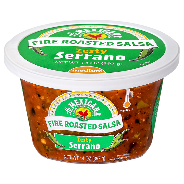 La Mexicana Fire Roasted Salsa, Medium, Zesty Serrano Same-Day
