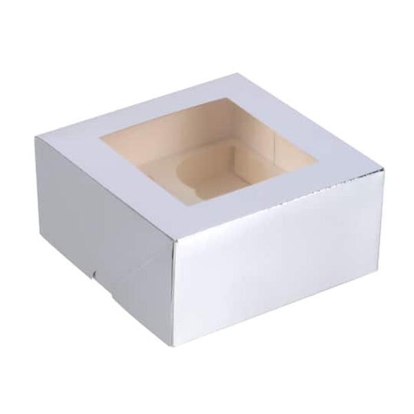 Celebrate It ilver And White Cupcake Boxes