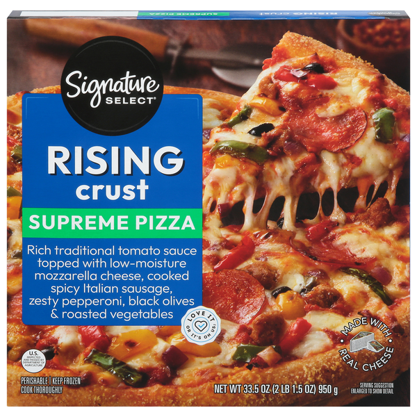 Signature SELECT Pizza, Rising Crust, Supreme