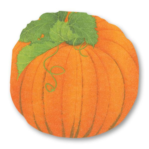 Caspari Napkins, Pumpkin, Die-Cut, Paper Linen