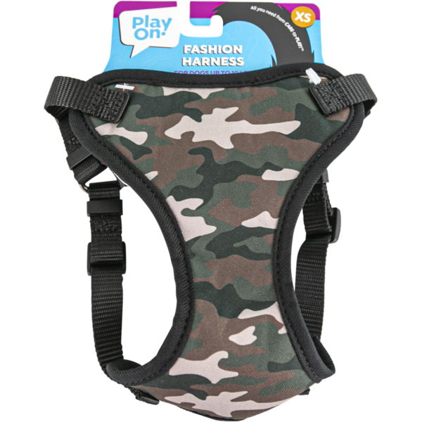 Play On Fashion Camo Dog Harness, XS