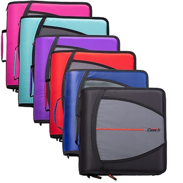 Case It The Mighty Zip Tab 3" Binder Assorted Colors