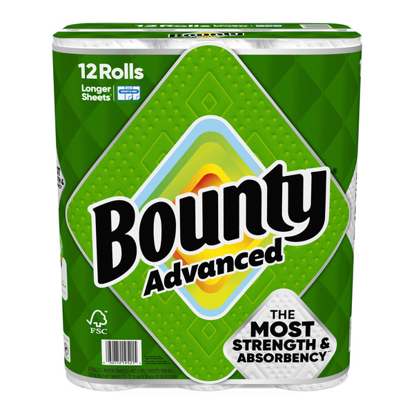 Bounty Advanced Paper Towels, 2-Ply, 103 Sheets, 12-count