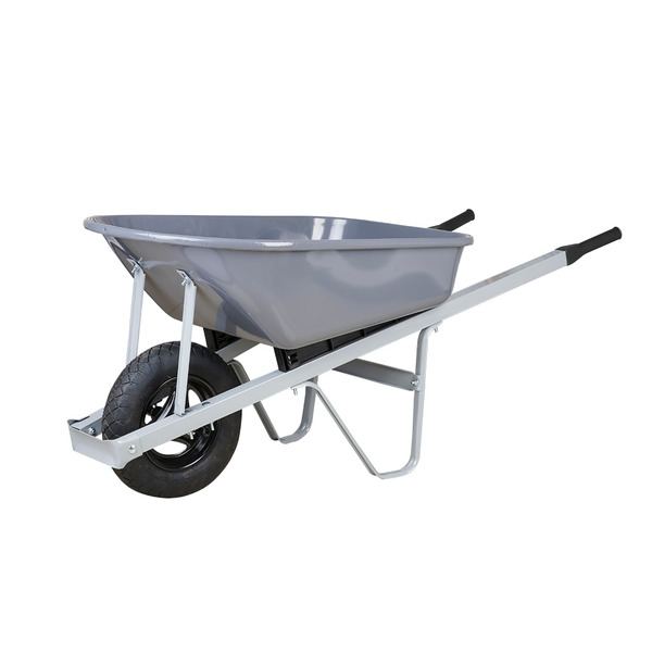 Project Source 5.5-cu ft 1 Wheel Steel Push Wheelbarrow