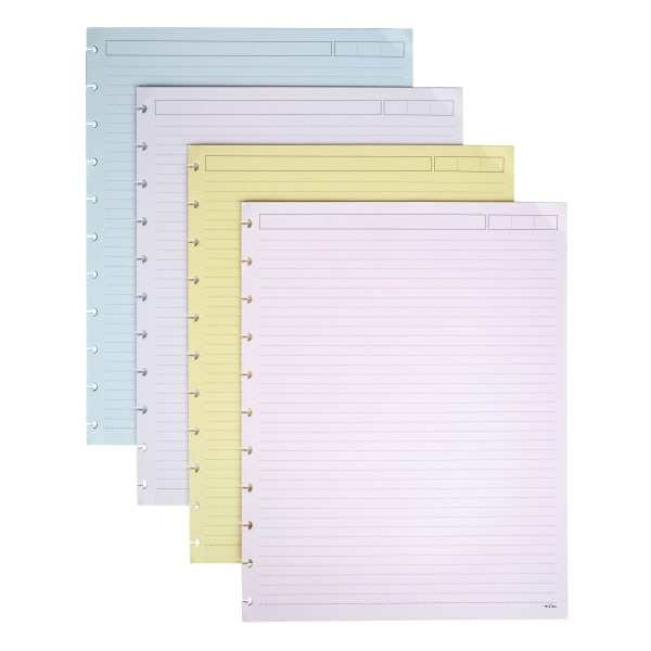 Tul Discbound Notebook Refill Pages - Assorted Colors - Narrow Ruled - Letter Size - 8-1/2" x 11"
