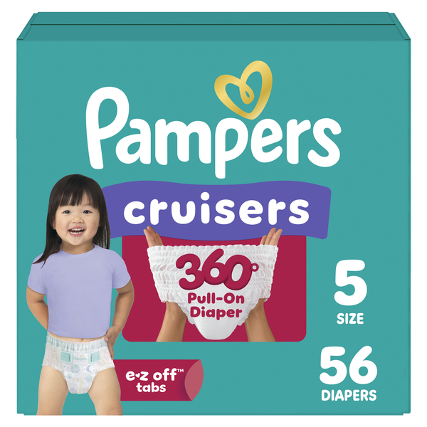 Pampers Cruisers 360 Pull-On Diapers, Size 5 (27+ lbs)