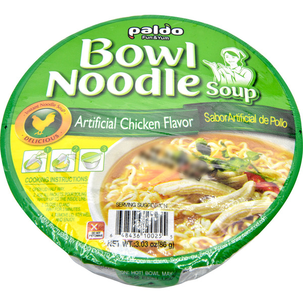 Paldo Soup, Chicken Flavor, Bowl Noodle