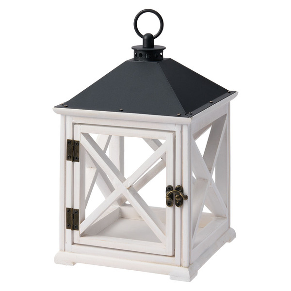 KIRKTON HOUSE Candle Warmer Lantern White Wood Same-Day Delivery