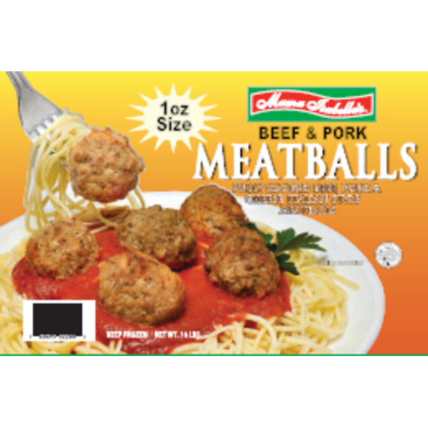 Frozen Mama Isabella - 1oz Beef & Pork Meatballs, Fully Cooked - 10 lb Box