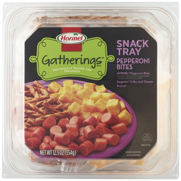 Hormel Gatherings Pepperoni Bites Cheese & Pretzels Snack Tray (12.5 oz