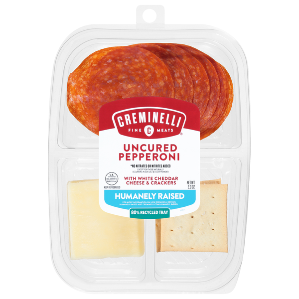 Creminelli Fine Meats Pepperoni, with White Cheddar Cheese & Crackers, Uncured