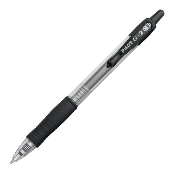 Pilot 0.38 mm Black Ink Clear Barrels Ultra Fine Point Retractable Gel Pens